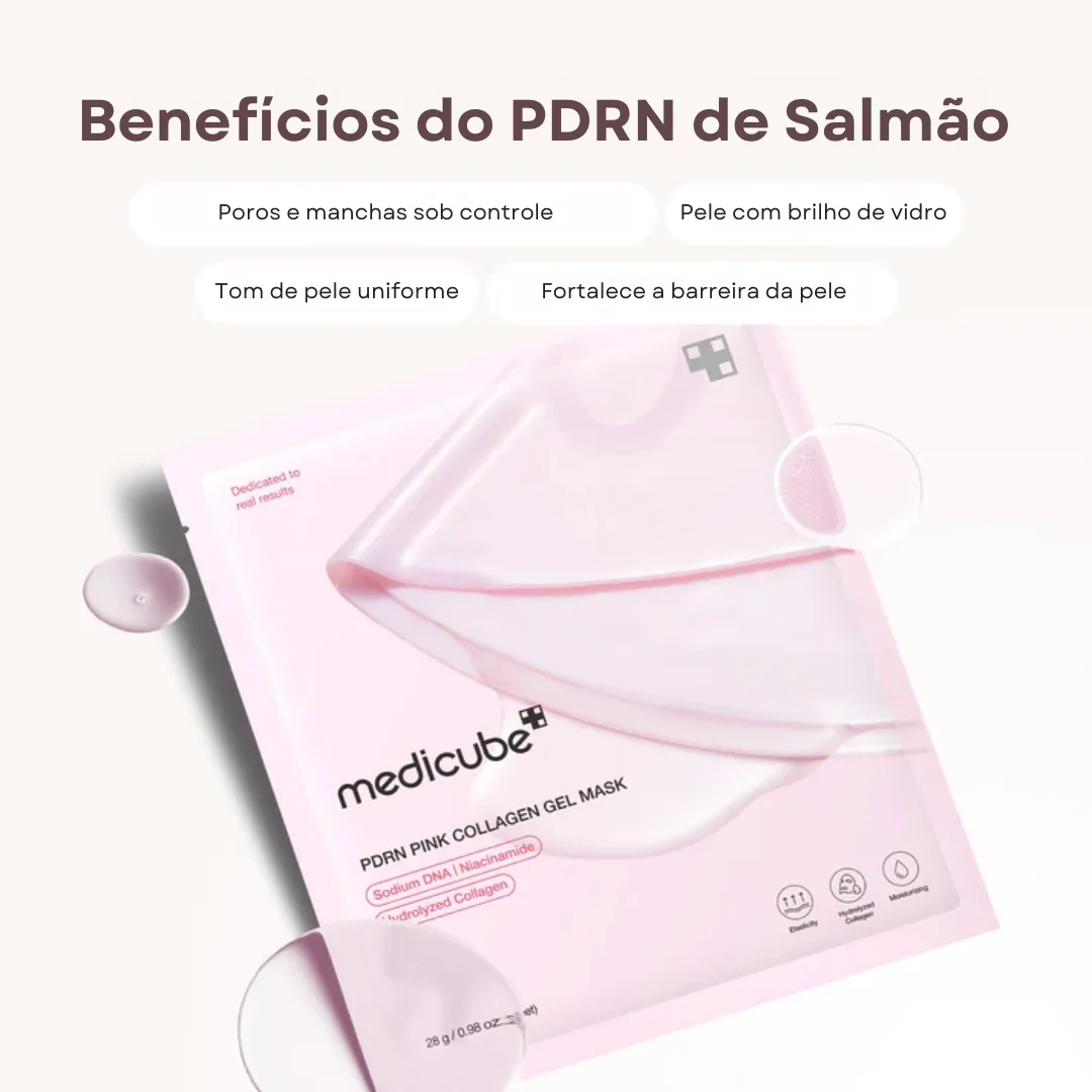 Máscara Facial de Colágeno Rosa com PDRN | KIT com 4