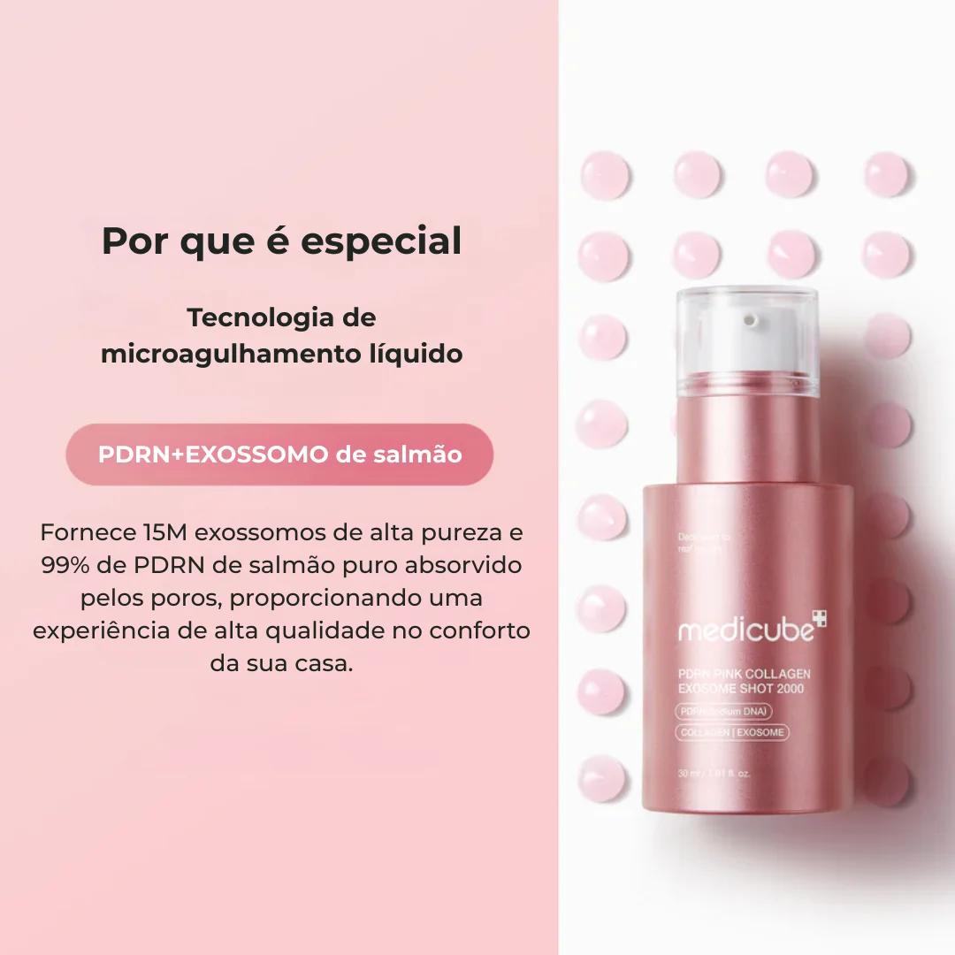 Soro Shot PDRN 2000 Collágeno Rosa – Glow e Elasticidade